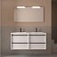Mueble de baño Attila suspendido 4 cajones doble seno 120 cm white satin de Salgar